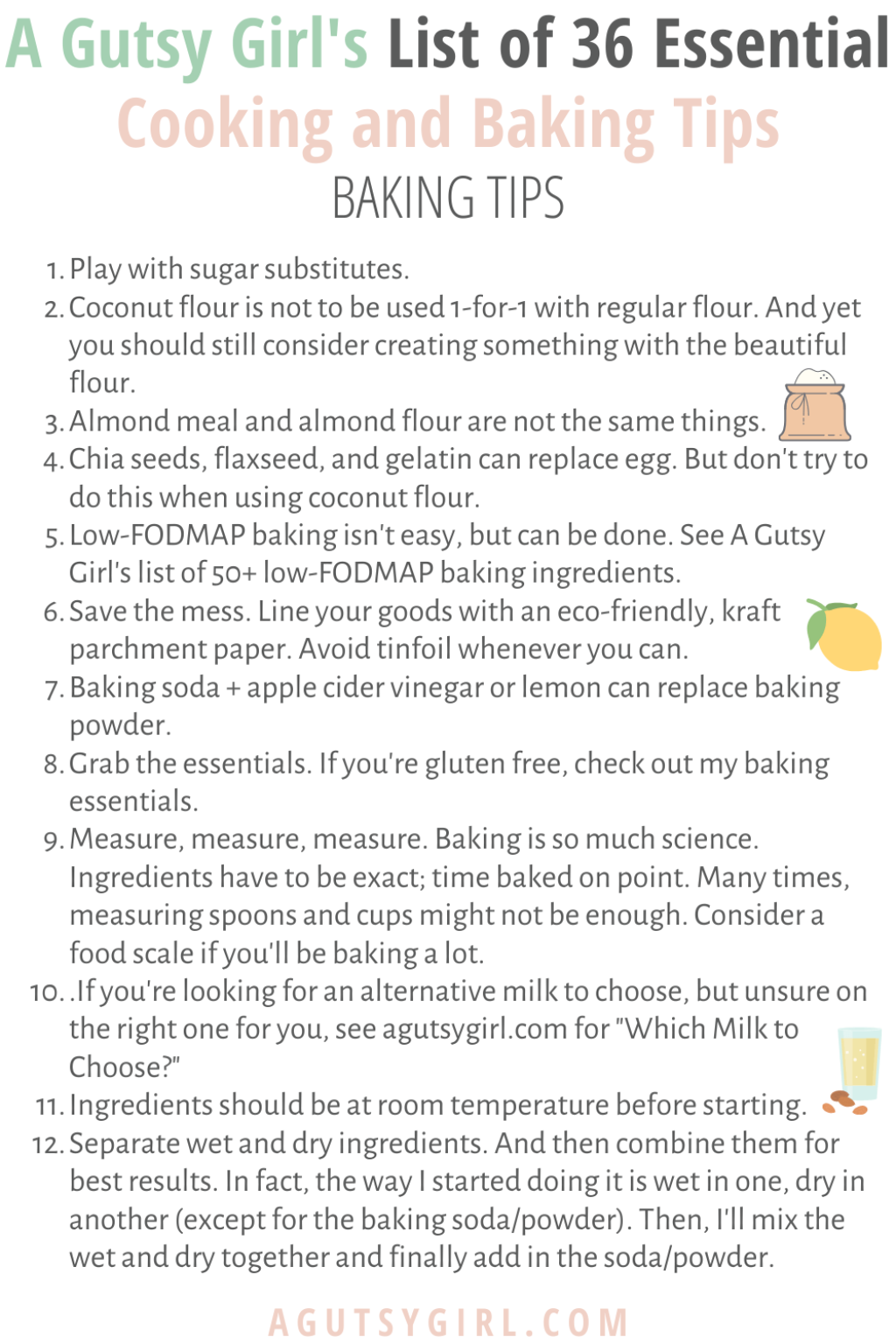 cooking tips list - A Gutsy Girl