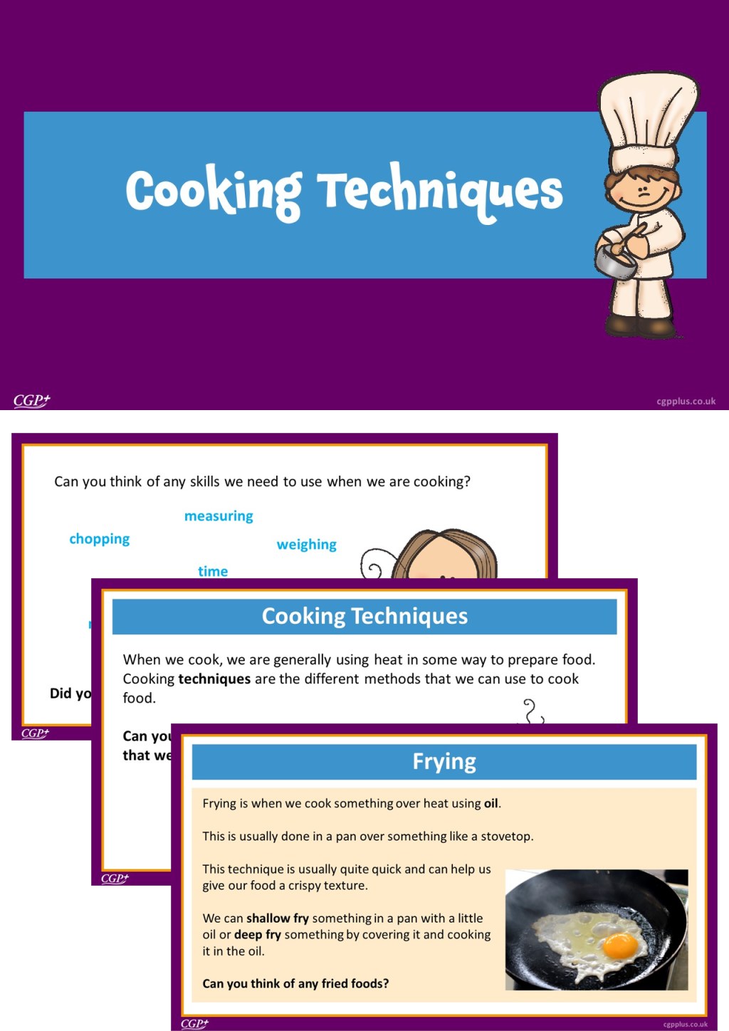cooking techniques ks2 - Cooking Techniques (Years -)  CGP Plus