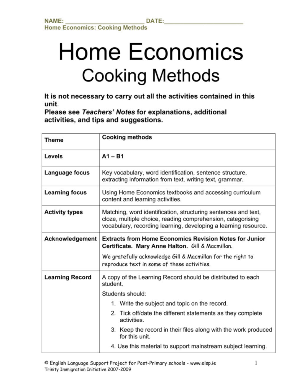 cooking method home economic primary four - Home Economics: Cooking Methods Home